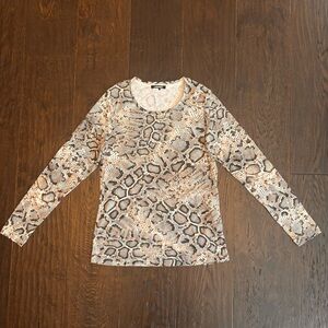 Olsen women’s Snakeskin Print Long Sleeve Top